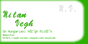 milan vegh business card